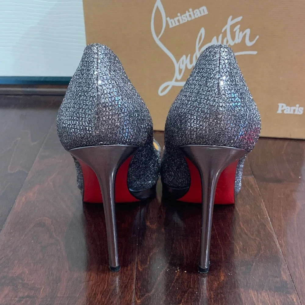 Christian Louboutin Glittering Gray Heels - Picture 8 of 13